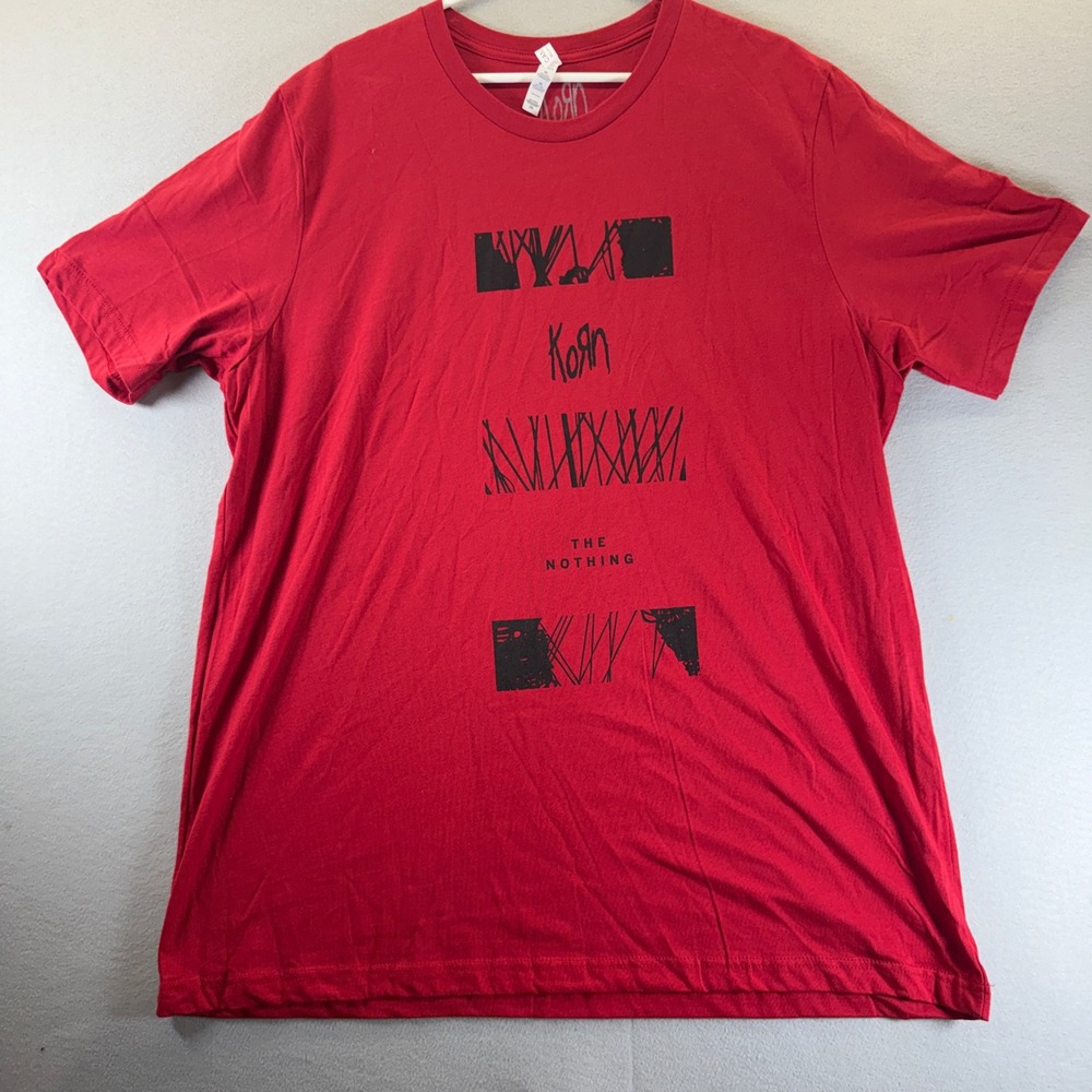 Korn The Nothing Band T-Shirt Mens 2XL Red Short Sleeve Graphic Tee Nu Metal